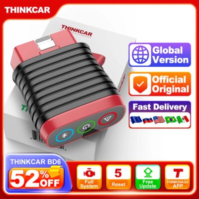 THINKCAR BD6 OBD2 Scanner Full System Diagnostic OIL IMMO ETS BLEED Brake Reset Lifetime Free All Auto Car Via THINKDIAG APP