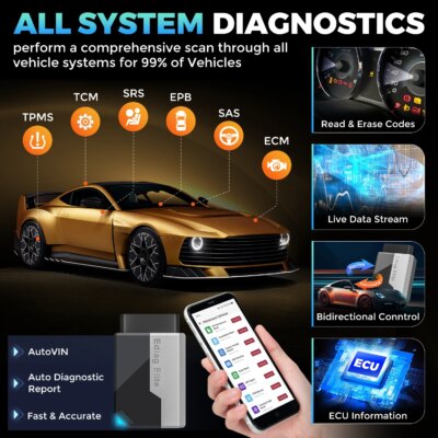 2025 New KINGBOLEN Ediag Elite Lifetime free Car Diagnostic Tools All system 15 Resets Bi-directional Test  Auto Scanner OBD2 - Image 3