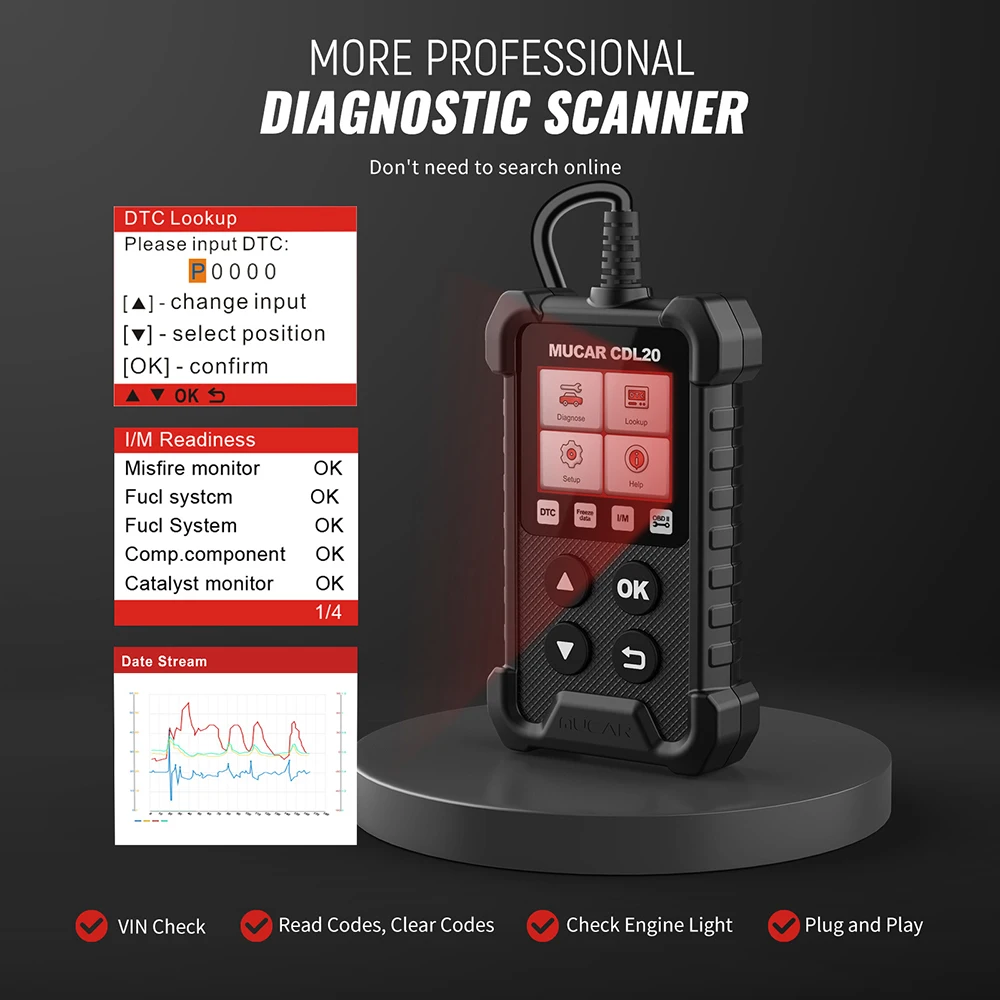MUCAR CDL20 OBD2 Car Diagnostic Tools Free OBD 2 Code Reader Clear Engine Light Smog Test Auto Scanner MUCAR CDL20 OBD2 Car Diagnostic Tools Free OBD 2 Code Reader Clear Engine Light Smog Test Auto Scanner