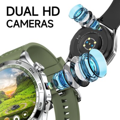 4G Cellular Version Smart Watch Android Smartwatch With Dual Camera 1.43inch Amoled Screen GPS WIFI Sim Card Slot 64GB Storage - Image 5