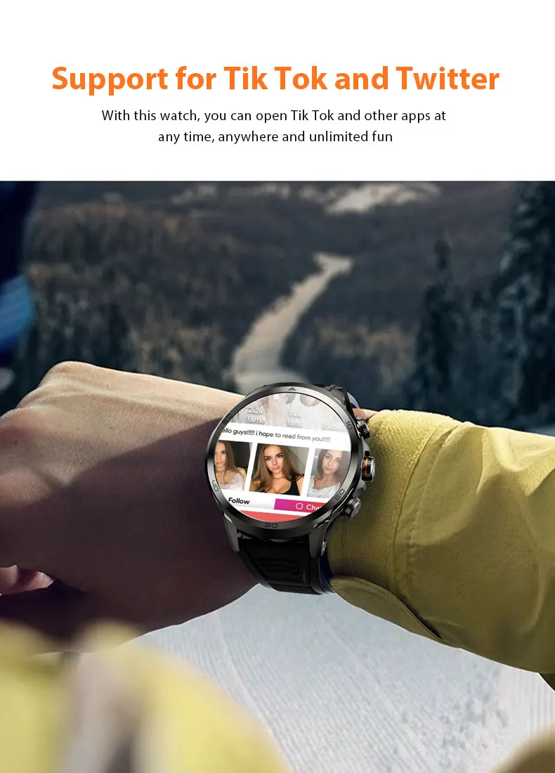 GoldenSpike H19 Smart Watch Android 4G Smartwatch Men With 256GB Storage GPS WIFI Sim Card Slot Tiktok Whatsapp 1880Mah Battery