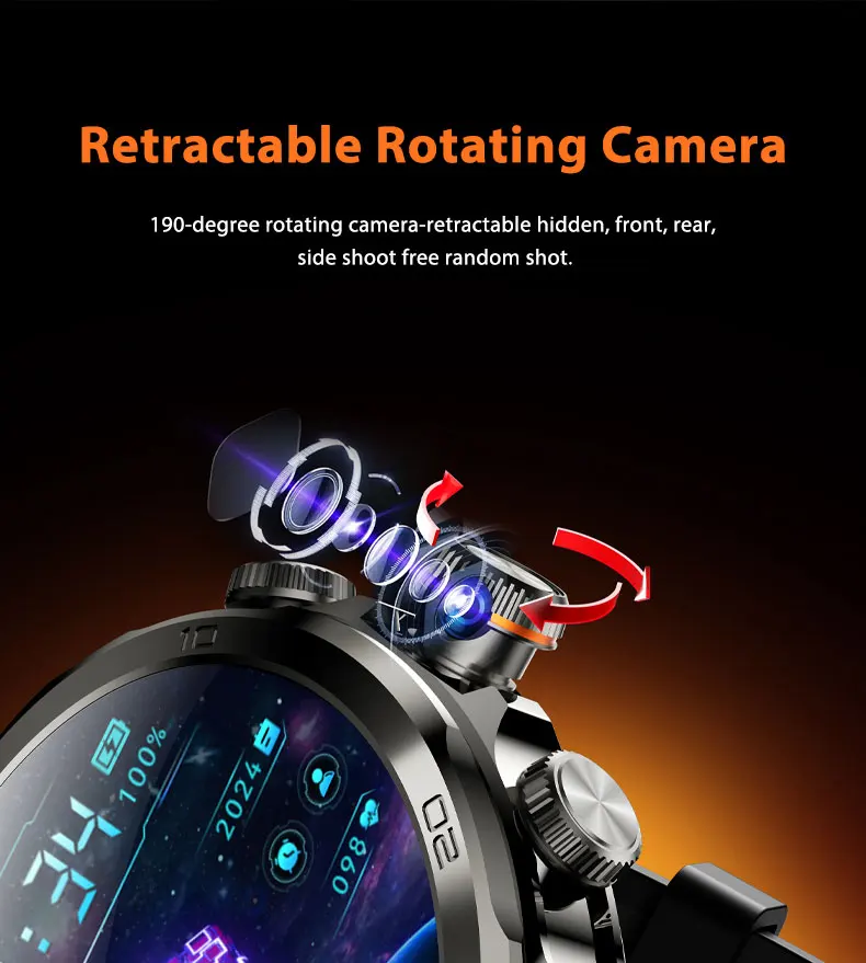 GoldenSpike H19 Smart Watch Android 4G Smartwatch Men With 256GB Storage GPS WIFI Sim Card Slot Tiktok Whatsapp 1880Mah Battery