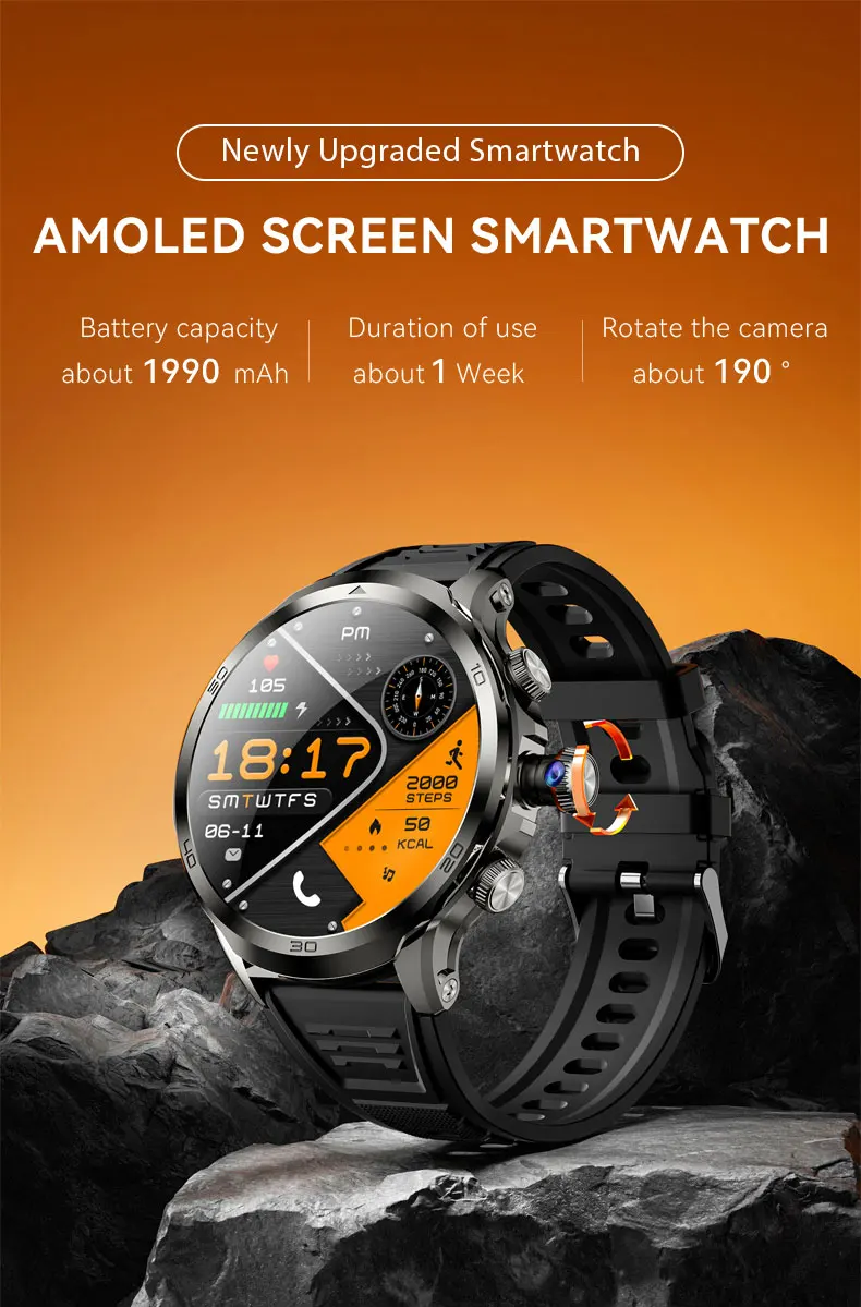 GoldenSpike H19 Smart Watch Android 4G Smartwatch Men With 256GB Storage GPS WIFI Sim Card Slot Tiktok Whatsapp 1880Mah Battery
