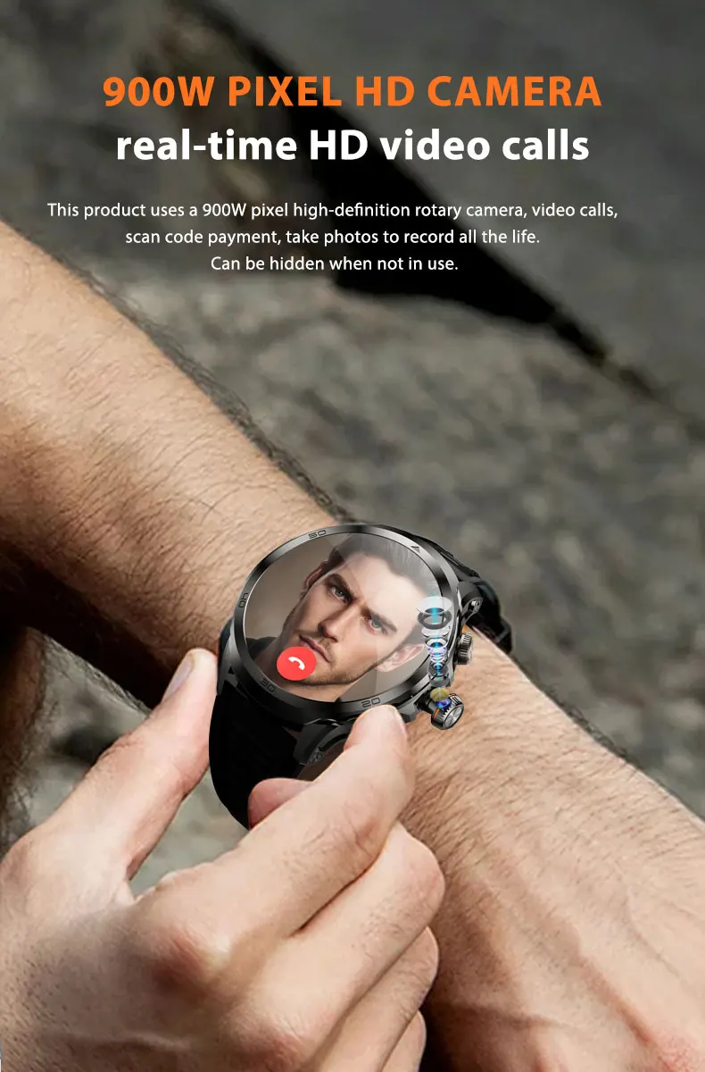 GoldenSpike H19 Smart Watch Android 4G Smartwatch Men With 256GB Storage GPS WIFI Sim Card Slot Tiktok Whatsapp 1880Mah Battery