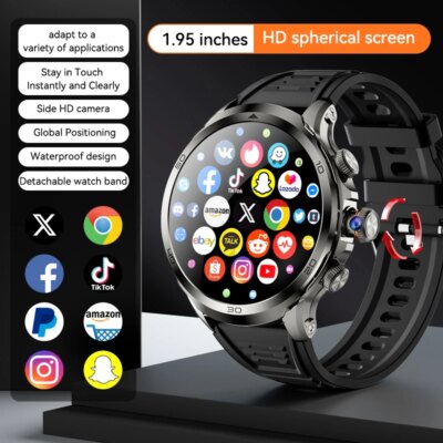 GoldenSpike H19 Smart Watch Android 4G Smartwatch Men With 256GB Storage GPS WIFI Sim Card Slot Tiktok Whatsapp 1880Mah Battery