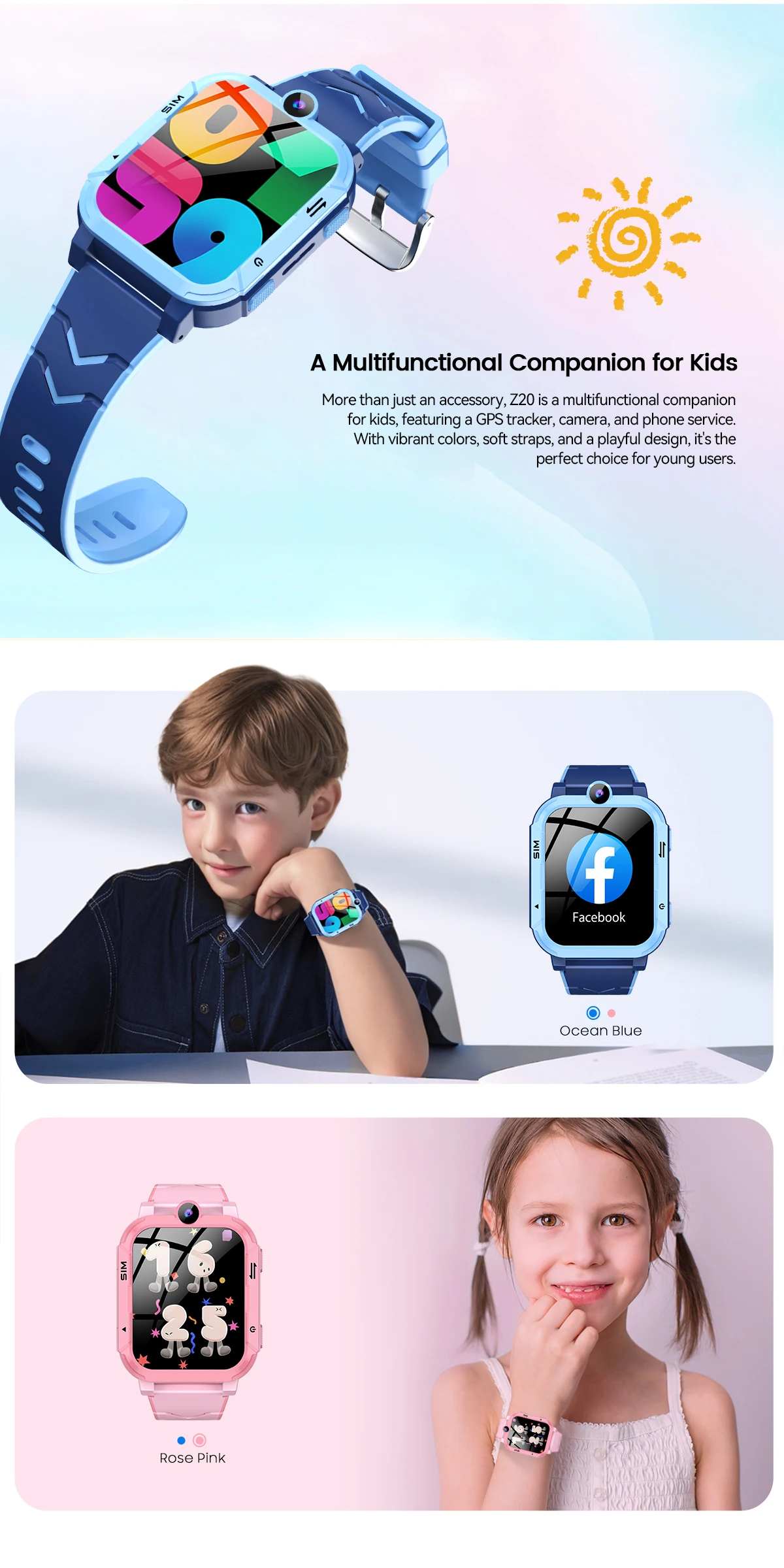 Blackview Z20 4G Smart Watch Kids 800mAh Video Call GPS WiFi Tracker Location SOS Call Back Monitor Phone Watch Smartwatch