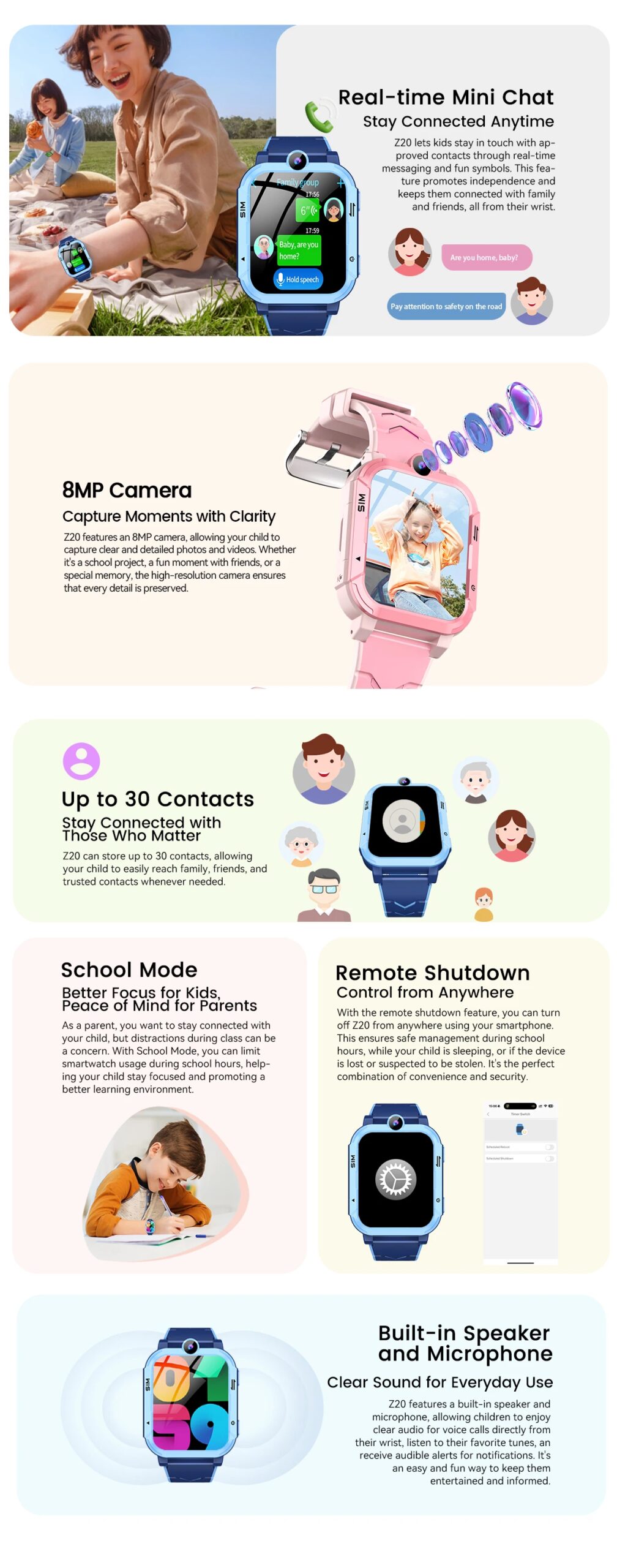 Blackview Z20 4G Smart Watch Kids 800mAh Video Call GPS WiFi Tracker Location SOS Call Back Monitor Phone Watch Smartwatch