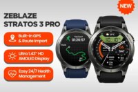 New Zeblaze Stratos 3 PRO GPS Smart Watch 1.43” HD AMOLED Display Built-in GPS Bluetooth Phone Calls Sports Smartwatch for Men