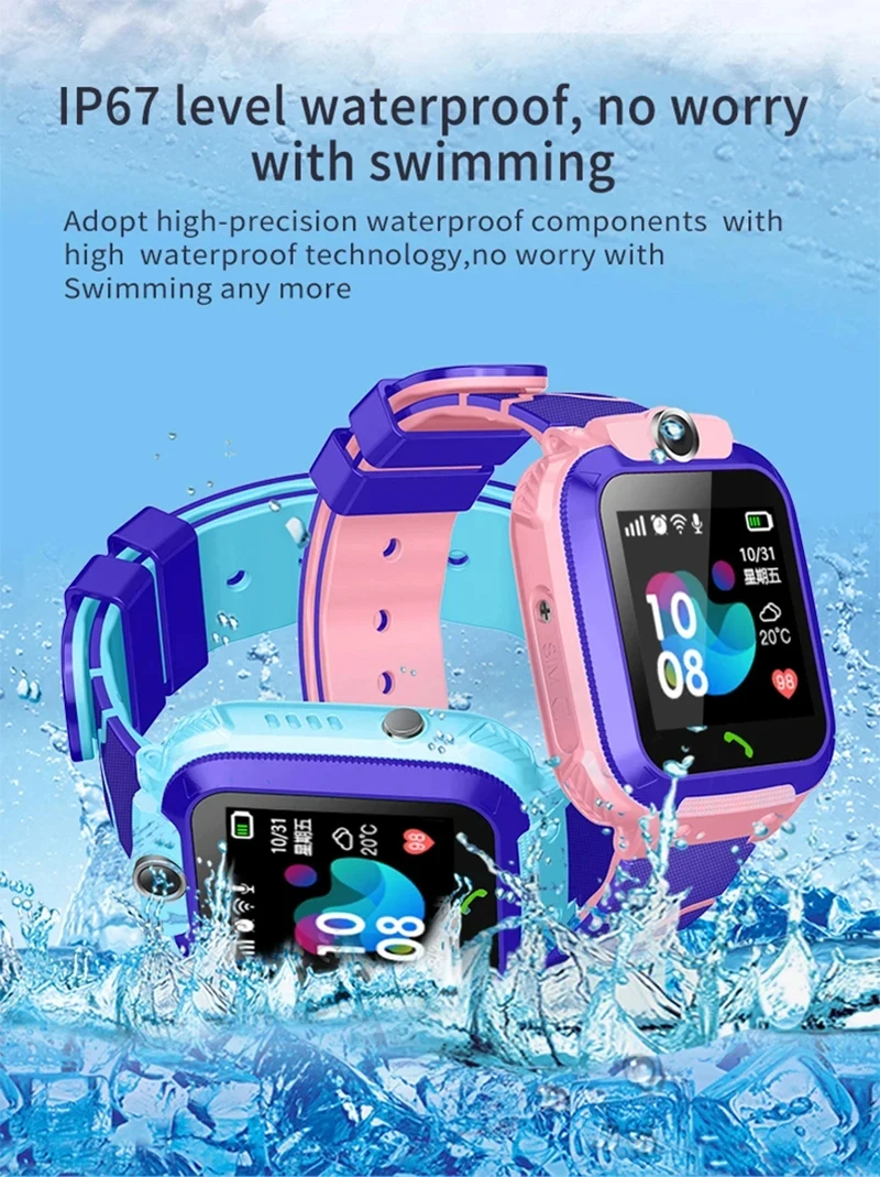 Xiaomi Kids Smart Watch SOS GPS Location Tracke Sim Card Call Child SmartWatch Camera Waterproof Watch Gift For Ios Android