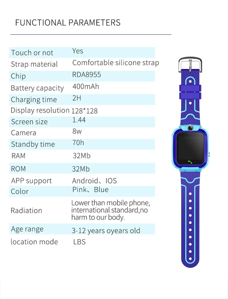 Xiaomi Kids Smart Watch SOS GPS Location Tracke Sim Card Call Child SmartWatch Camera Waterproof Watch Gift For Ios Android