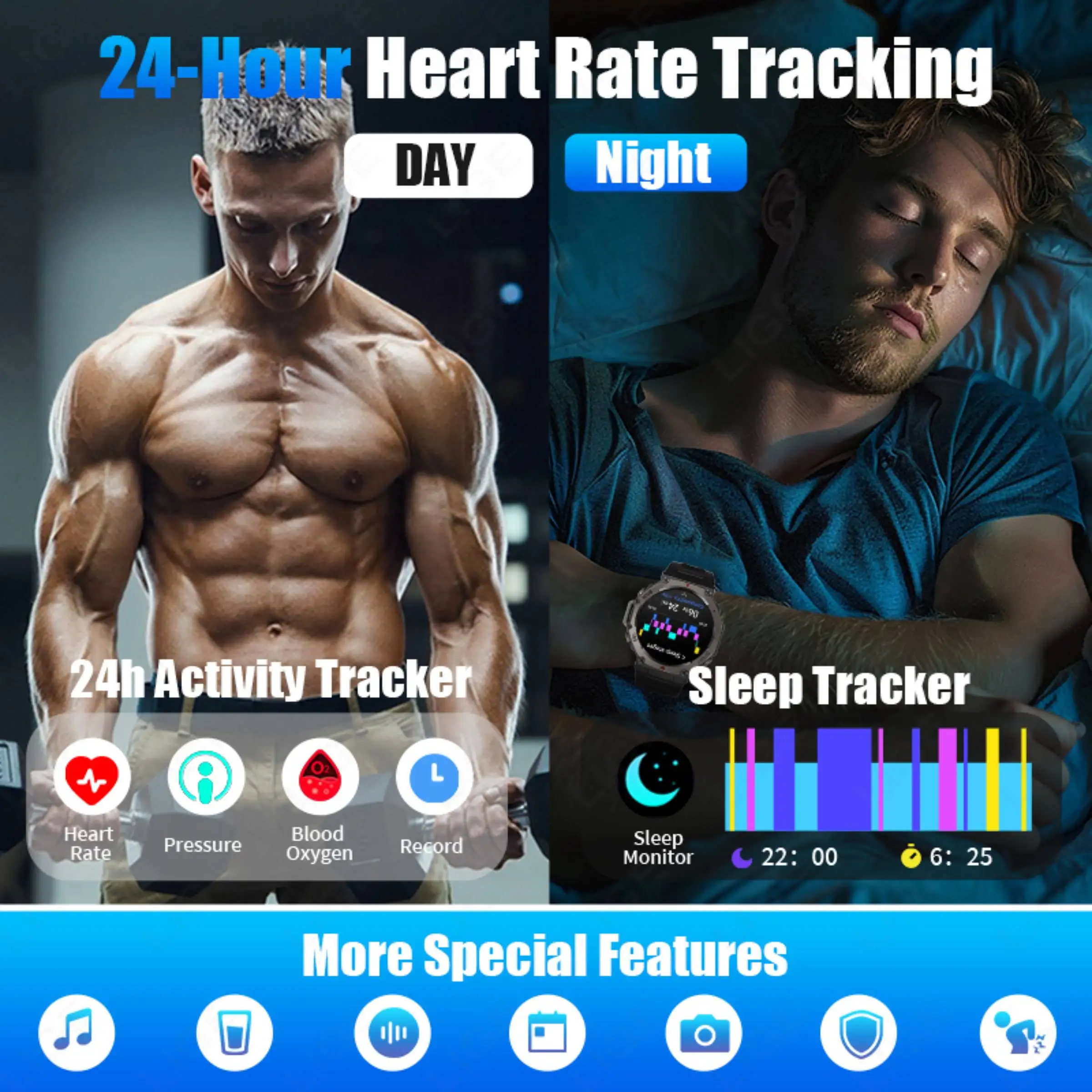 2025 GPS Smart Watch Men 5ATM IP69K Waterproof Built-in Dual-band GNSS Compass Altimeter Barometric Military Sport Smartwatch