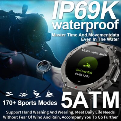 2025 GPS Smart Watch Men 5ATM IP69K Waterproof Built-in Dual-band GNSS Compass Altimeter Barometric Military Sport Smartwatch - Image 3