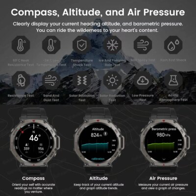 2025 GPS Smart Watch Men 5ATM IP69K Waterproof Built-in Dual-band GNSS Compass Altimeter Barometric Military Sport Smartwatch - Image 4