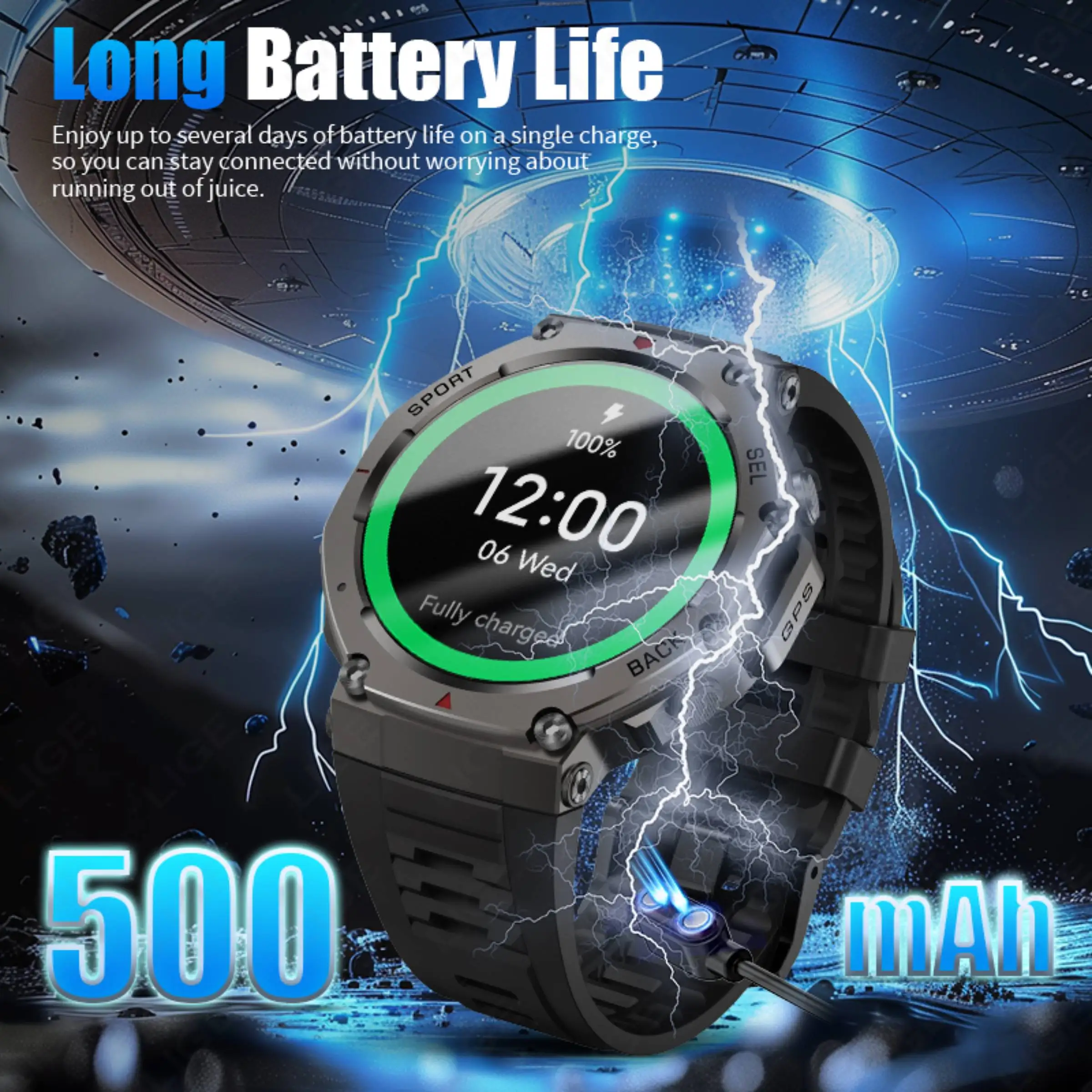 2025 GPS Smart Watch Men 5ATM IP69K Waterproof Built-in Dual-band GNSS Compass Altimeter Barometric Military Sport Smartwatch