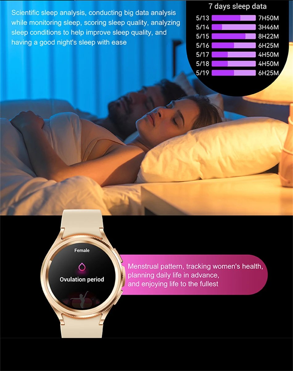 2025 New For Samsung Galaxy Watch 6 Smartwatch AMOLED Always On Display Bluetooth Call GPS NFC Smart Watch Men Android IOS