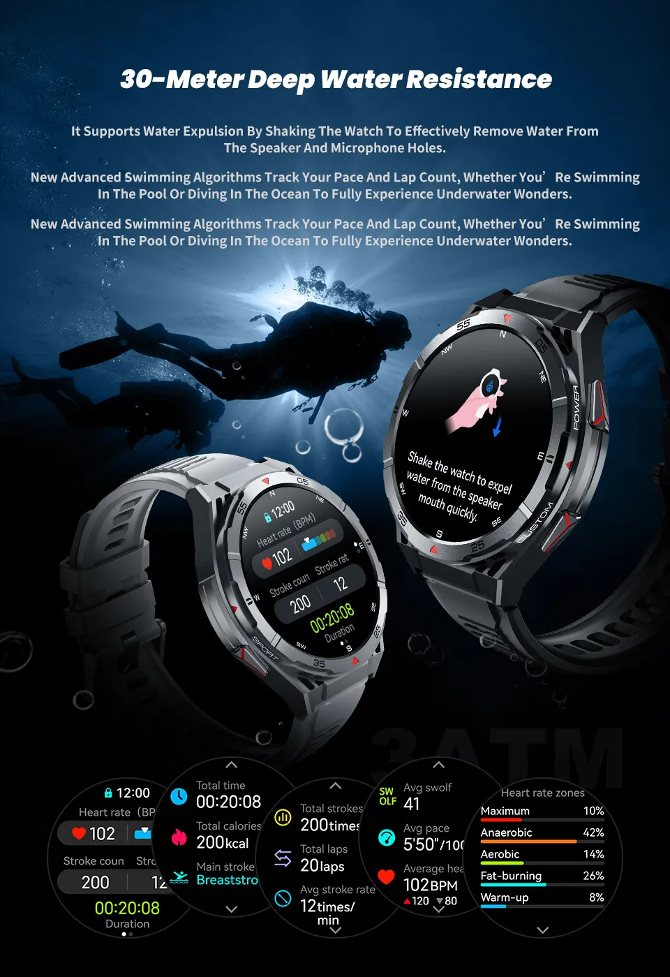 2025 New for HUAWEI Original Premium GPS SmartWatch Ultra HD AMOLED Display Built-in GPS BT Call 10ATM Waterproof Smart Bracelet