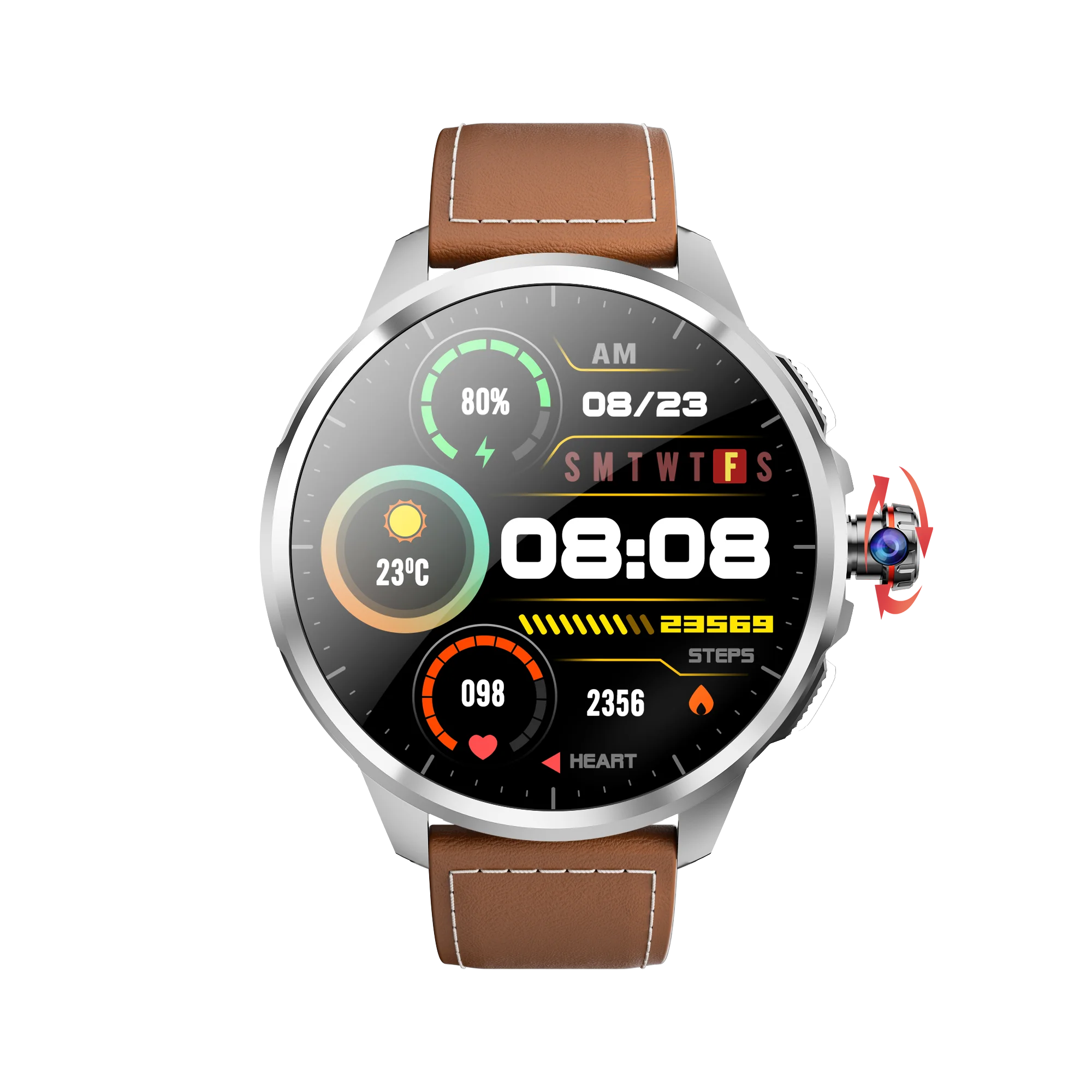 Silver Leather Brown