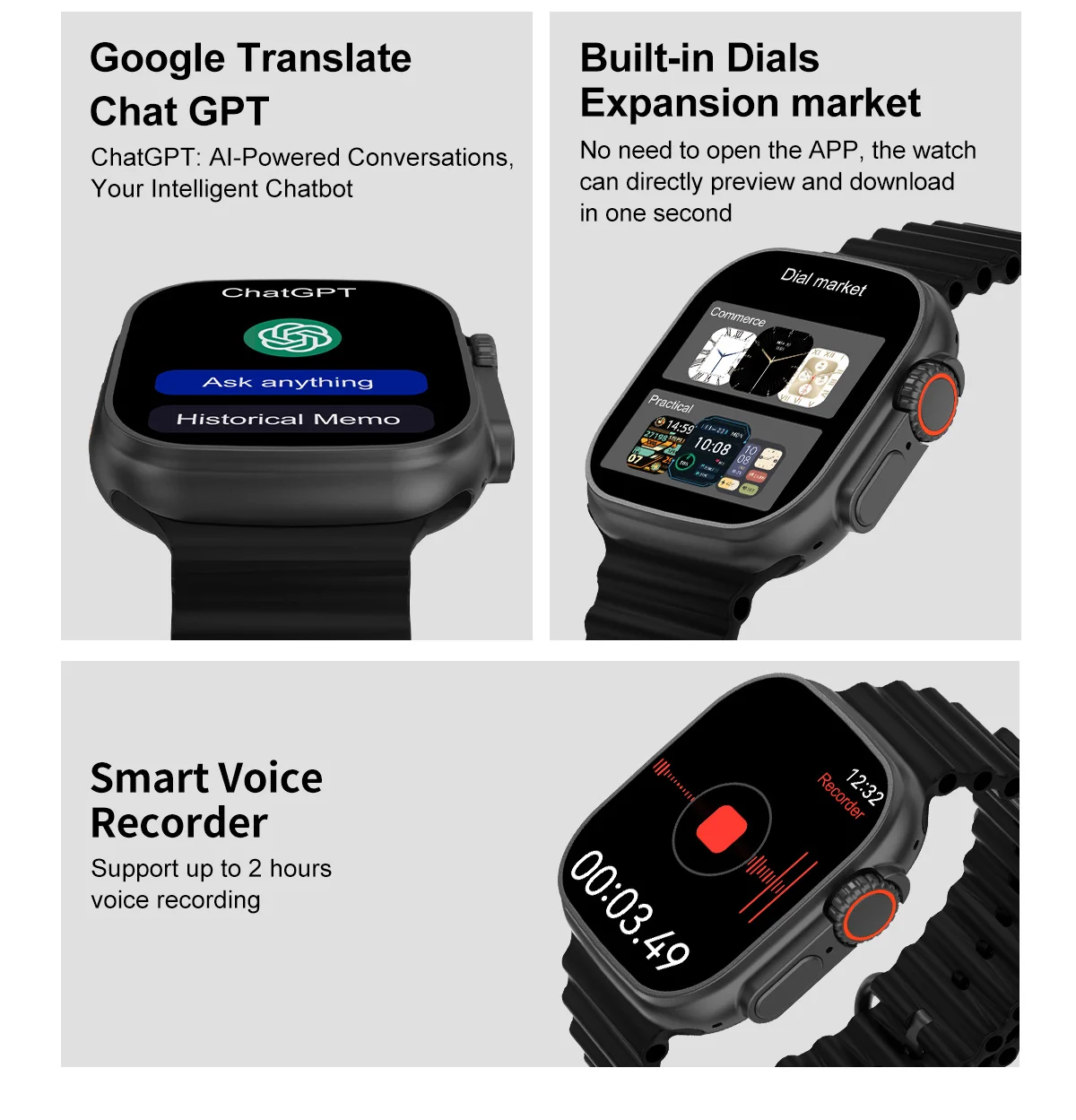 2025 New AI Smart Watches Men 2.04Inch AMOLED Screen App Download network sharing Smartwatch Men Bluetooth call GPS track NFC