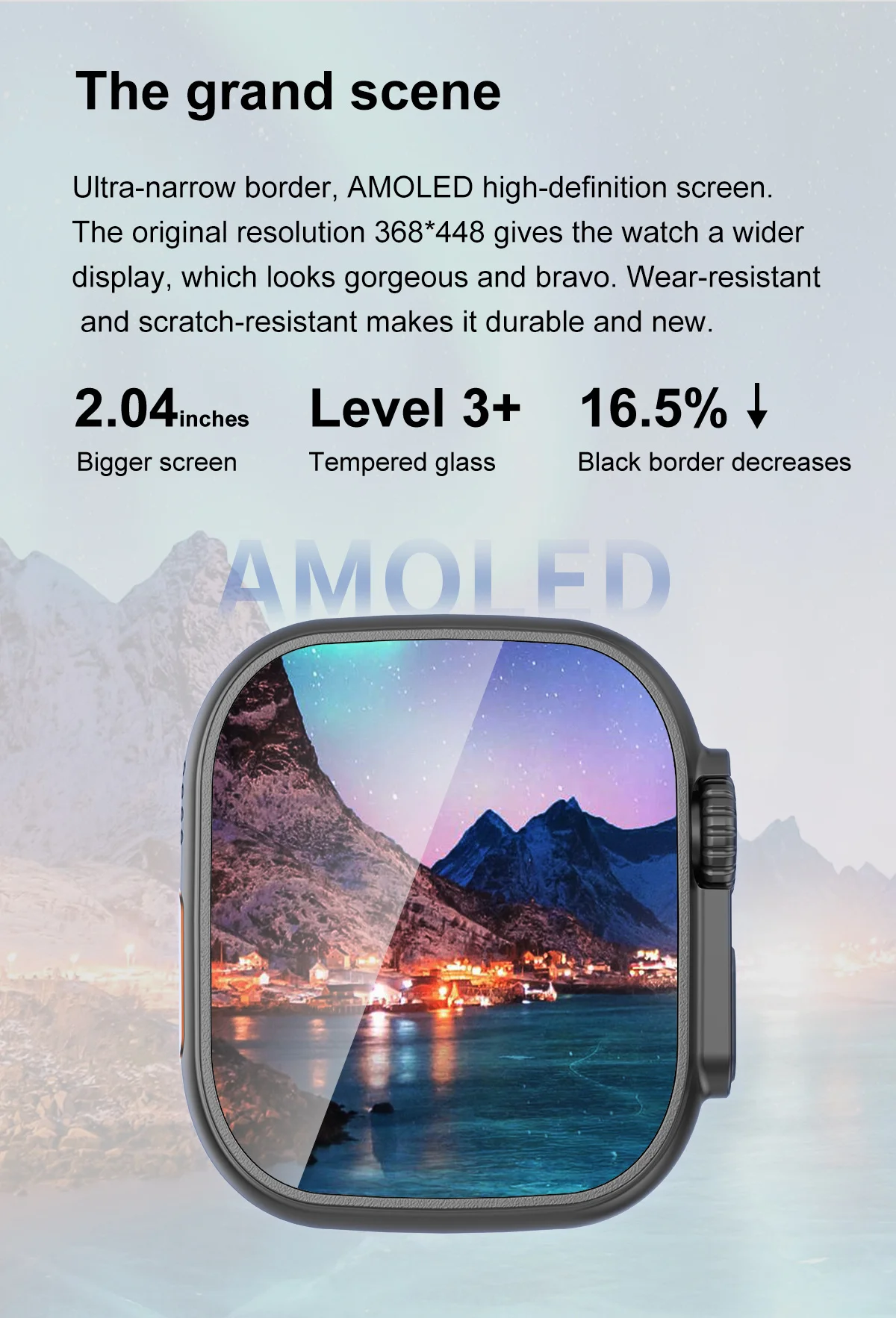 2025 New AI Smart Watches Men 2.04Inch AMOLED Screen App Download network sharing Smartwatch Men Bluetooth call GPS track NFC