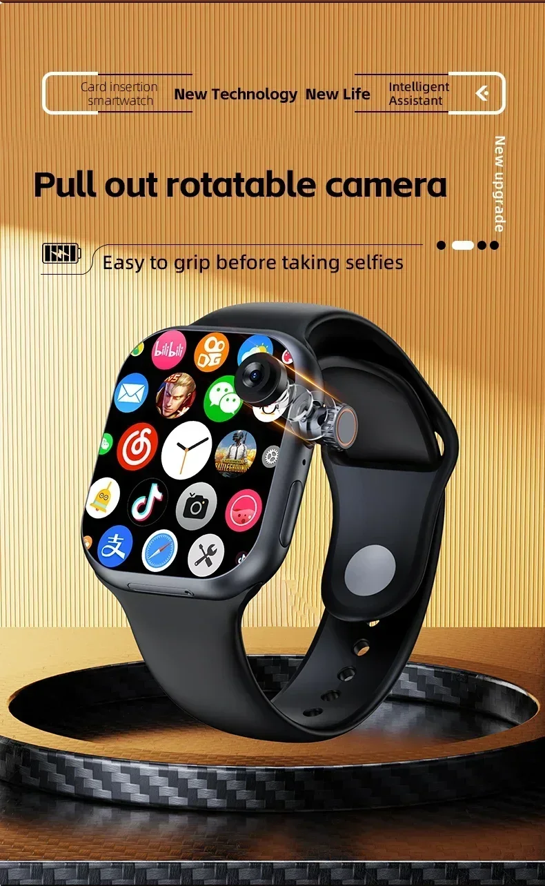 Smartwatch CD20 global version supports SIM card WiFi GPS video call 2.29-inch AMOLED screen 490x580 with 180 ° rotating camera