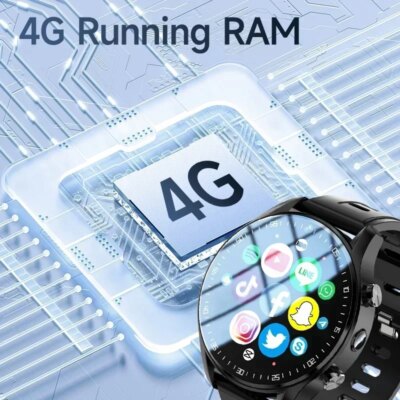 A7 Dual Camera Video Call 4G Smart Watch Step Tracker 128GB Memory SIM Card with Wifi GPS Waterproof Google Play Store - Image 2