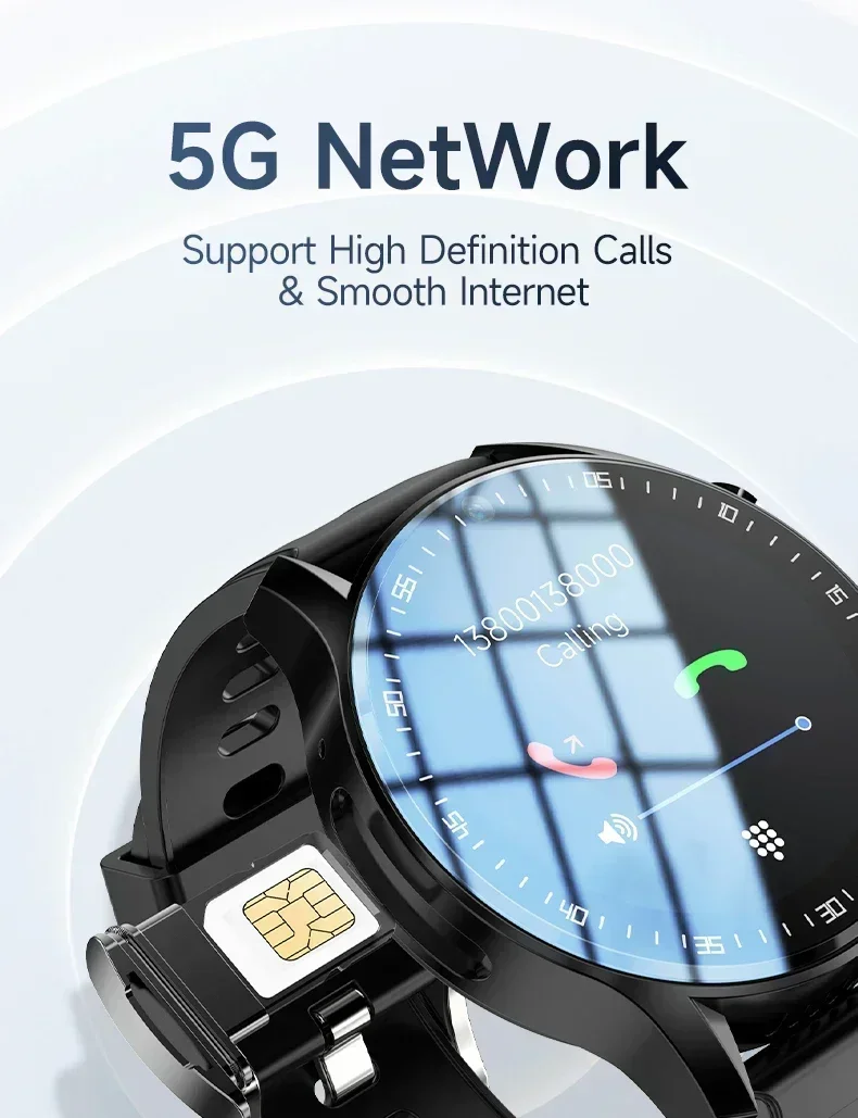 A7 Dual Camera Video Call 4G Smart Watch Step Tracker 128GB Memory SIM Card with Wifi GPS Waterproof Google Play Store