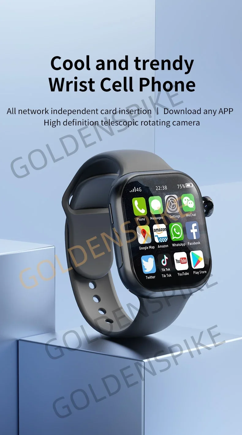 Original VP19 S10 Smartwatch 2.29inch Amoled 5G Smart Watch Men Women With 180° Rotary Camera GPS WIFI Compass NFC Google Play