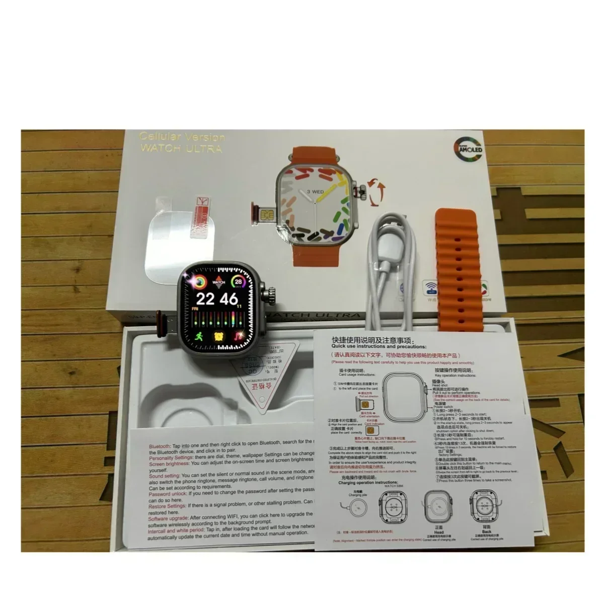 100% Original CDS9 S9 Ultra 4G Android Smart Watch with Play Store Rotating camera WiFi GPS 8+128GB 2.2 Inch Amoled Smartwatch