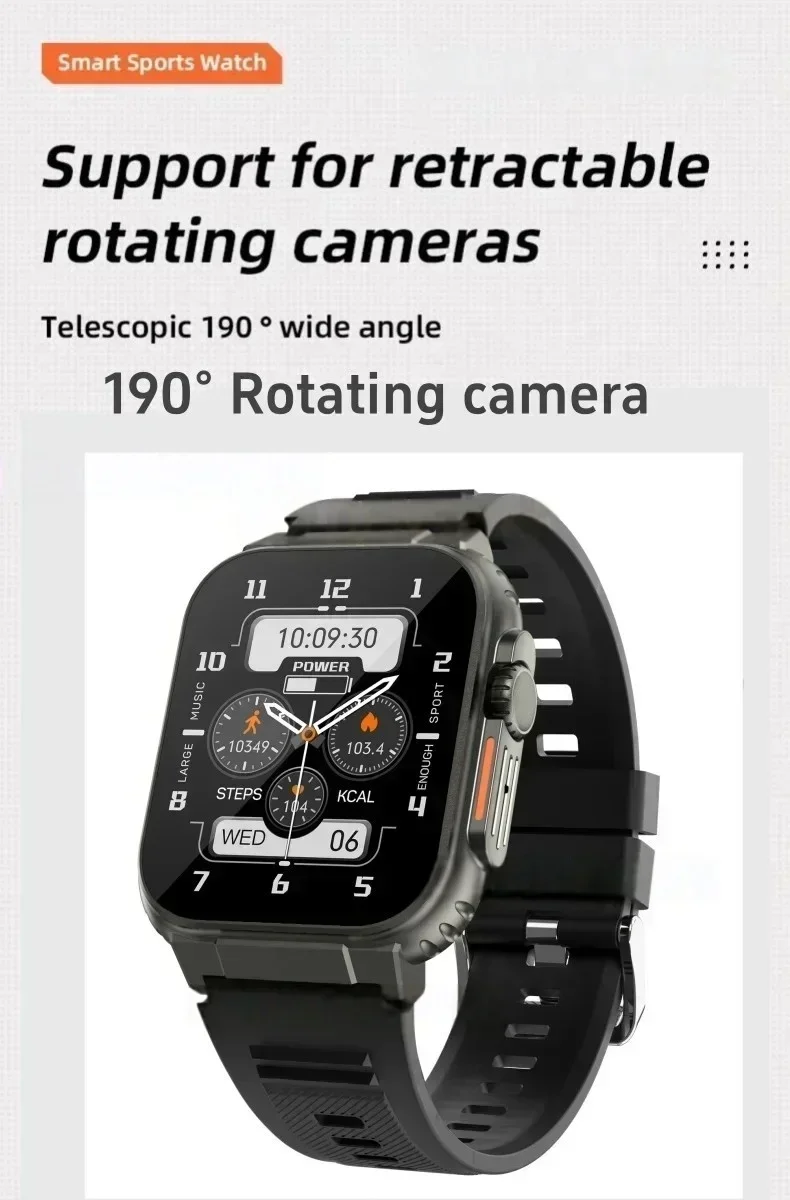 100% Original CDS9 S9 Ultra 4G Android Smart Watch with Play Store Rotating camera WiFi GPS 8+128GB 2.2 Inch Amoled Smartwatch