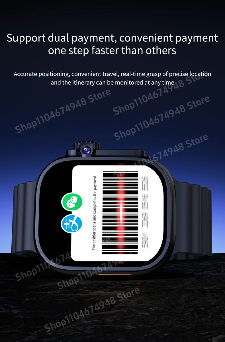 GOLDENSPIKE S10 Ultra 3 MAX 4G 5G Smartwatch Touch ID 2.29inch Amoled Smart Watch With 180° Rotating Camera GPS WIFI NFC Compass