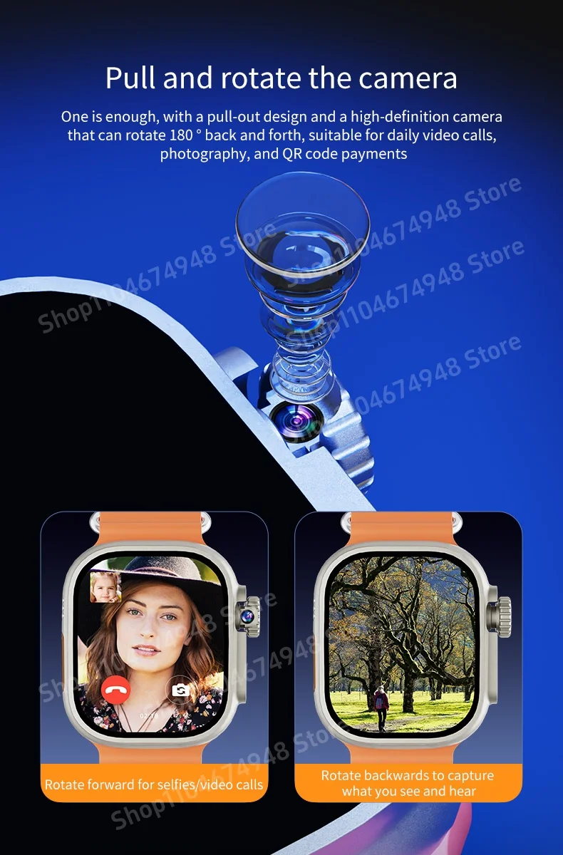 GOLDENSPIKE S10 Ultra 3 MAX 4G 5G Smartwatch Touch ID 2.29inch Amoled Smart Watch With 180° Rotating Camera GPS WIFI NFC Compass