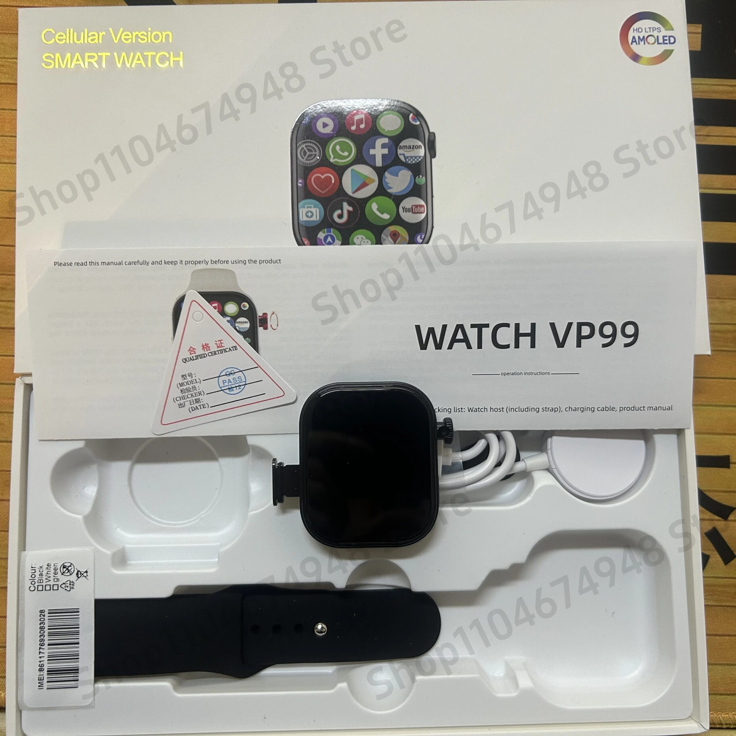 VP99 S10 MAX 4G Smartwatch 2.29inch Amoled Smart Watch Men Women Wrist Phone Heart Rate Rotary Camera GPS Position WIFI Compass