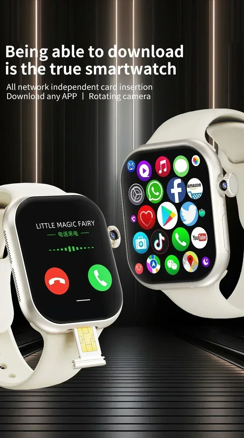5G Android VP29 5 256GB storage 4G/5G LTE Sim card GPS WIFI 2.29-inch 490 by 580 smartwatch with 8 megapixel rotating camera