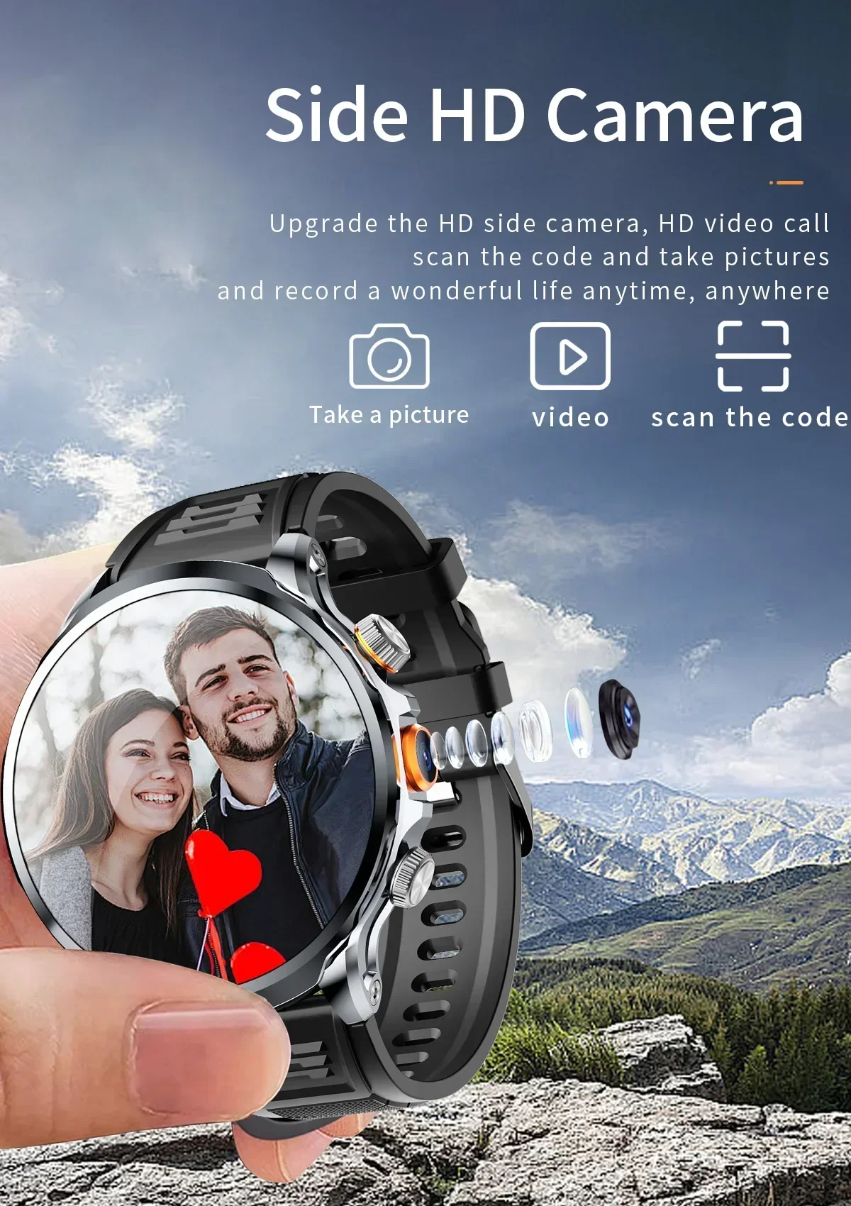 5G Smartwatch H18 Pro Men's Women's GPS WIFI 5G Smartwatch Rotating camera NFC App Download 256GB storage