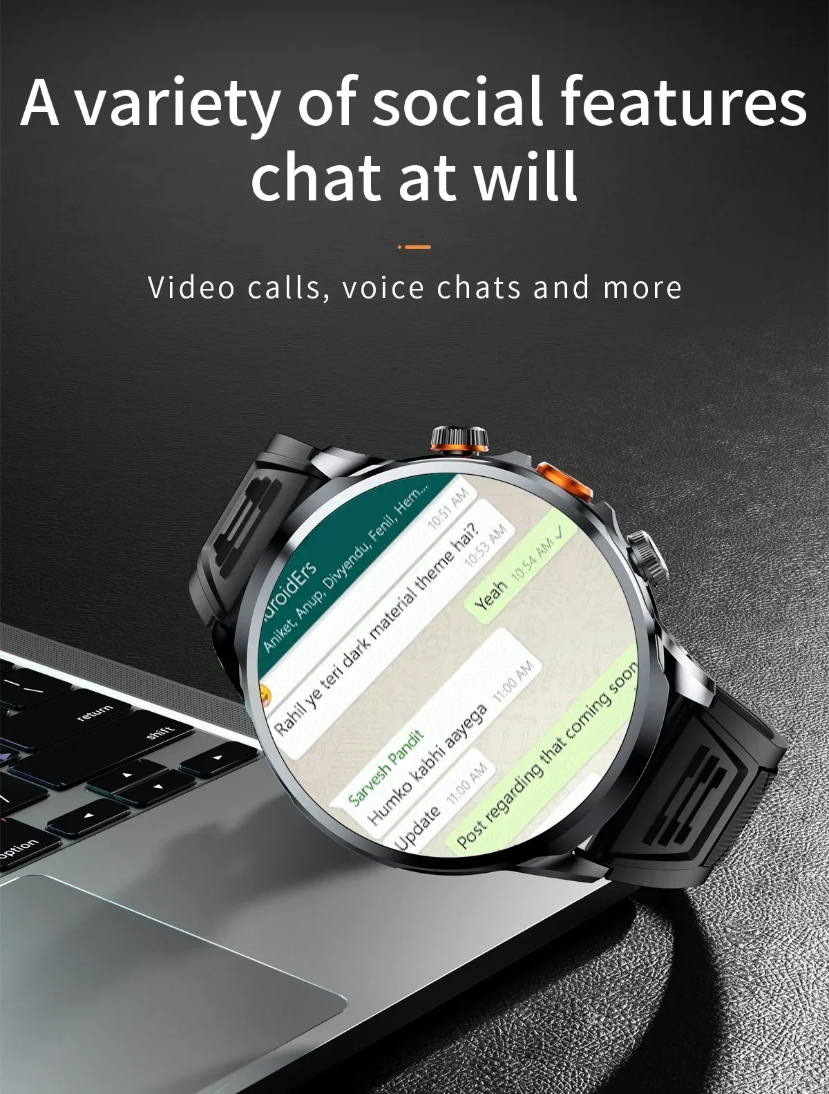 5G Smartwatch H18 Pro Men's Women's GPS WIFI 5G Smartwatch Rotating camera NFC App Download 256GB storage