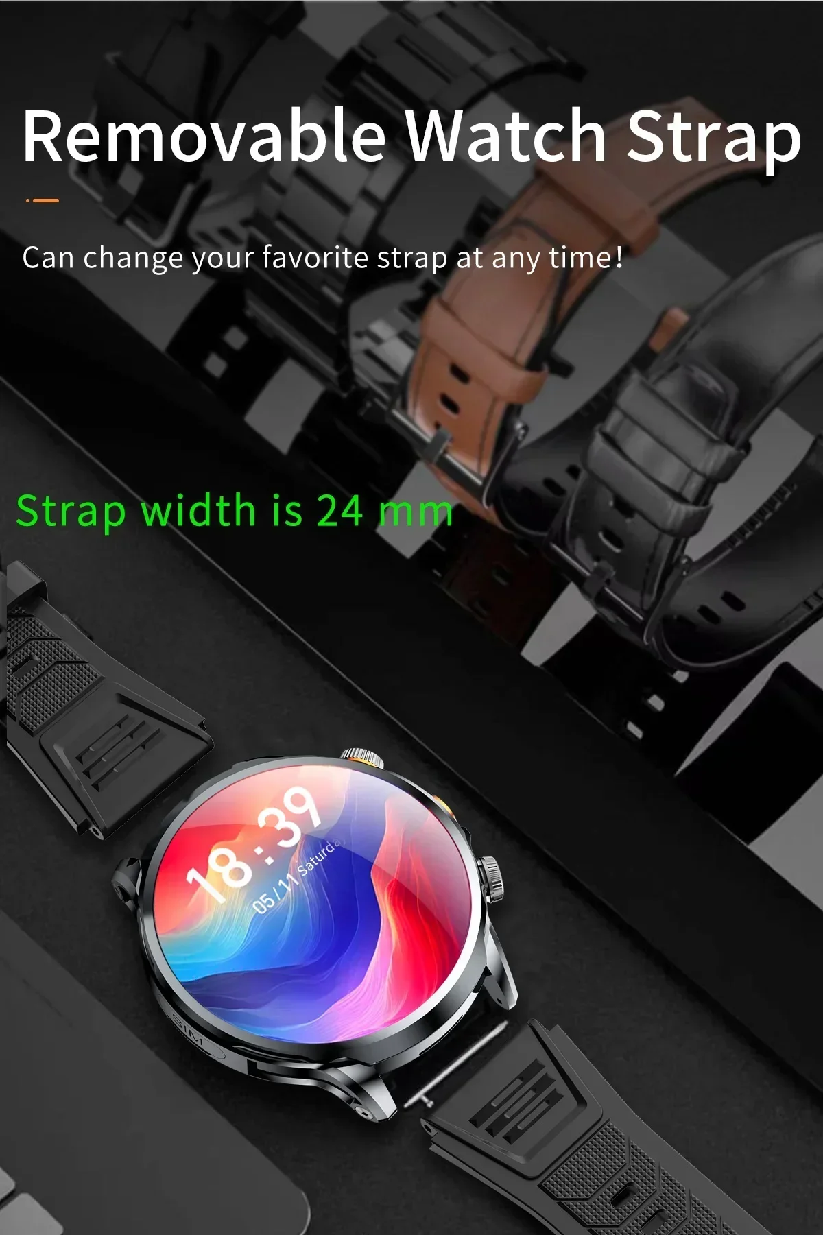 5G Smartwatch H18 Pro Men's Women's GPS WIFI 5G Smartwatch Rotating camera NFC App Download 256GB storage