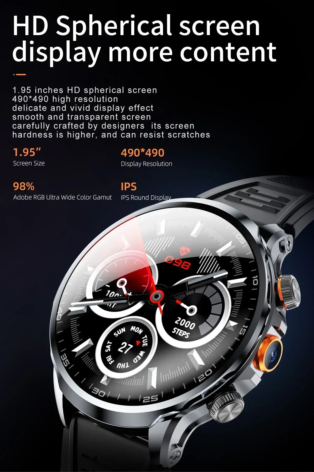 5G Smartwatch H18 Pro Men's Women's GPS WIFI 5G Smartwatch Rotating camera NFC App Download 256GB storage