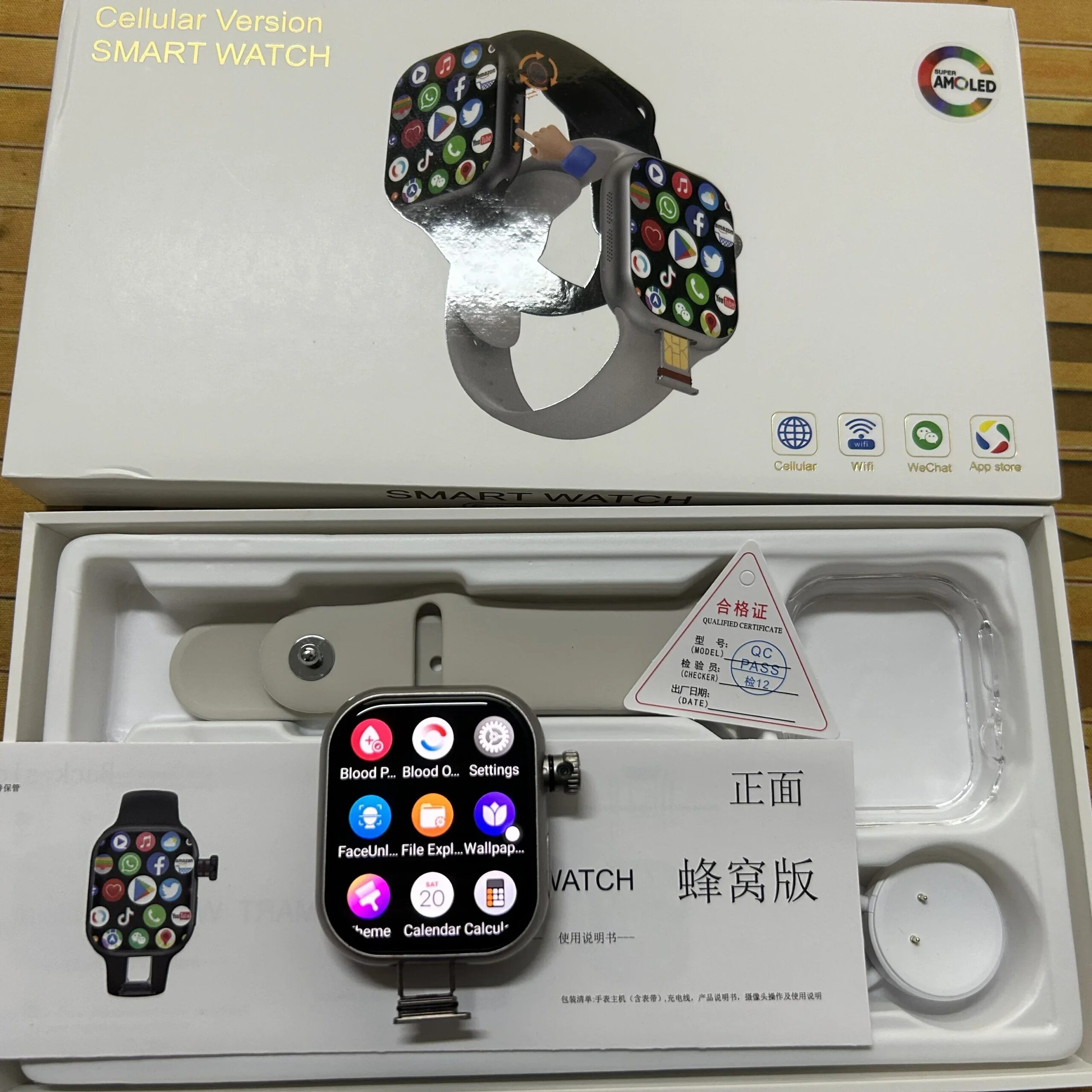 Global version CD20 smartwatch AMOLED screen supports SIM card WiFi GPS video call 2.29 inches, with 180 ° rotating camera