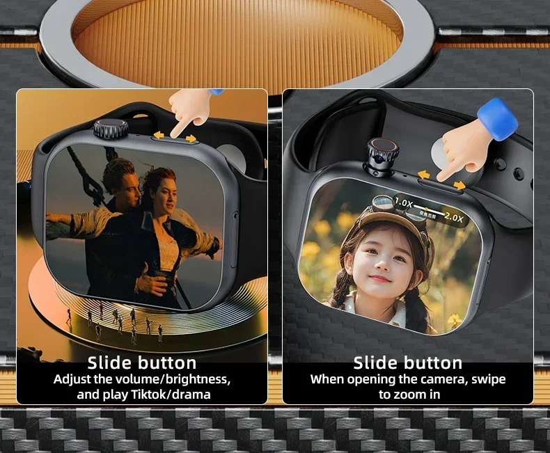 Global version CD20 smartwatch AMOLED screen supports SIM card WiFi GPS video call 2.29 inches, with 180 ° rotating camera