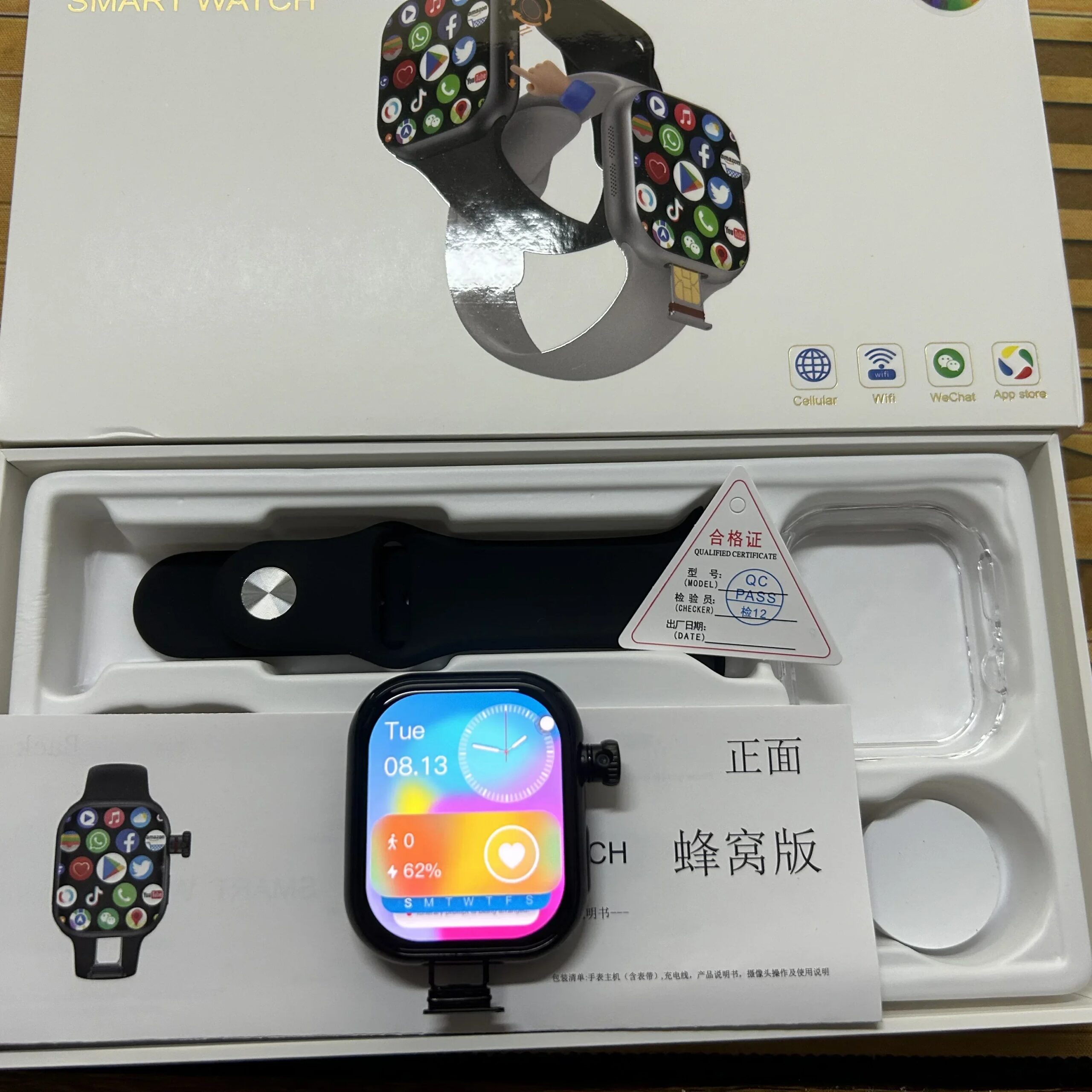 Global version CD20 smartwatch AMOLED screen supports SIM card WiFi GPS video call 2.29 inches, with 180 ° rotating camera
