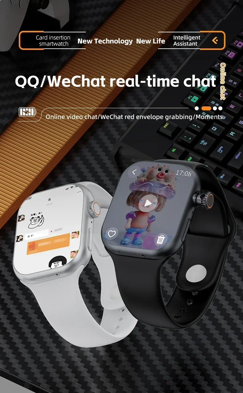 Global version CD20 smartwatch AMOLED screen supports SIM card WiFi GPS video call 2.29 inches, with 180 ° rotating camera