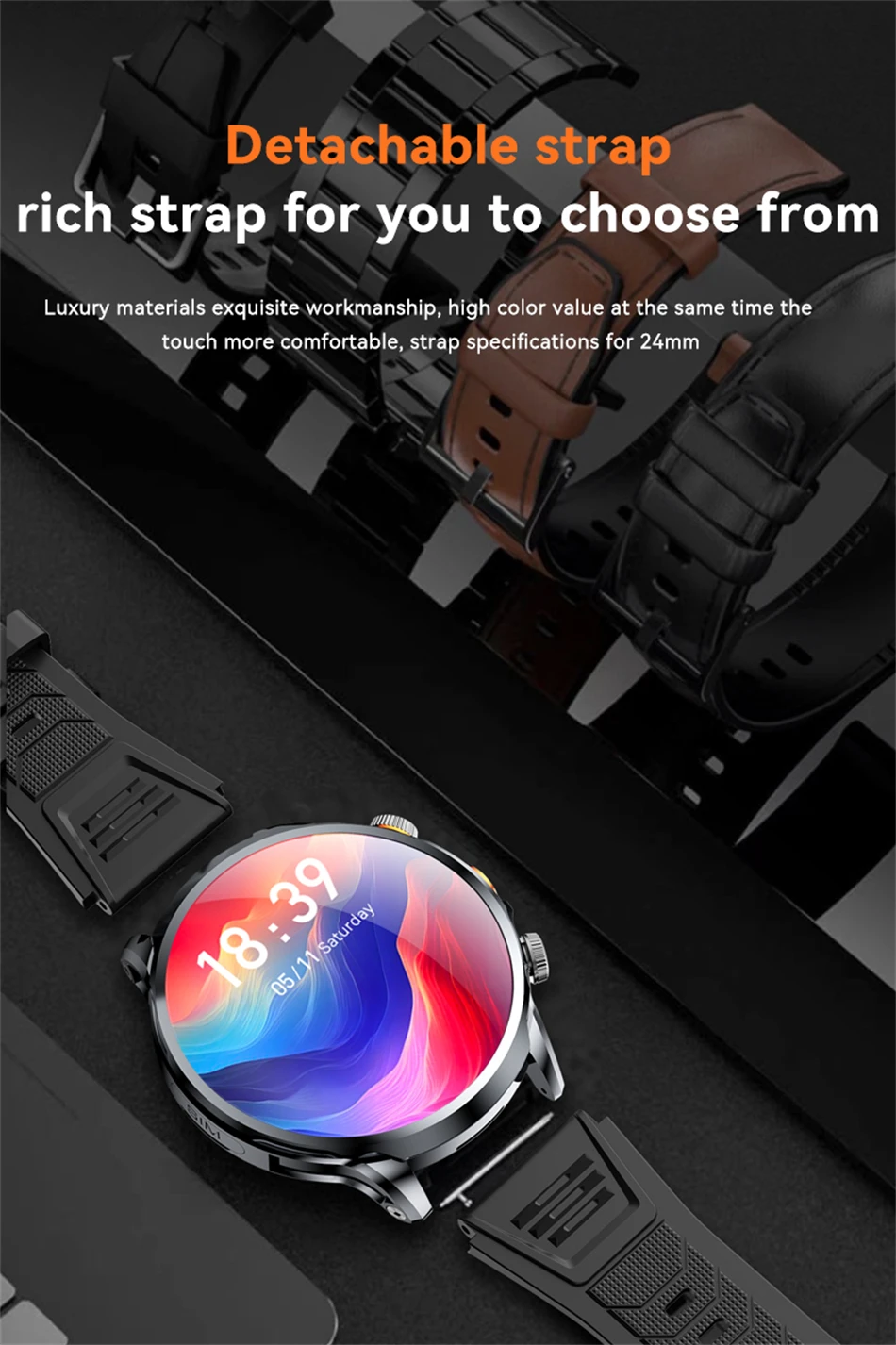 8GB+128GB RAM 5G/4G Smart Watch 1.95 inch 680*680 AMOLED 1100mah Battery 500W Camera GPS WIFI Google APP Download Smartwatch Men
