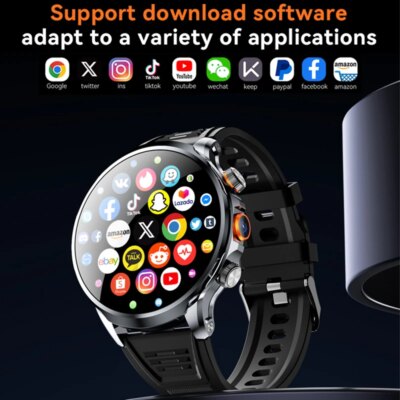 8GB+128GB RAM 5G/4G Smart Watch 1.95 inch 680*680 AMOLED 1100mah Battery 500W Camera GPS WIFI Google APP Download Smartwatch Men - Image 2