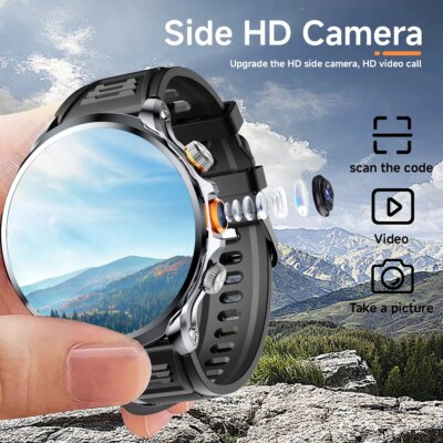 8GB+128GB RAM 5G/4G Smart Watch 1.95 inch 680*680 AMOLED 1100mah Battery 500W Camera GPS WIFI Google APP Download Smartwatch Men - Image 5