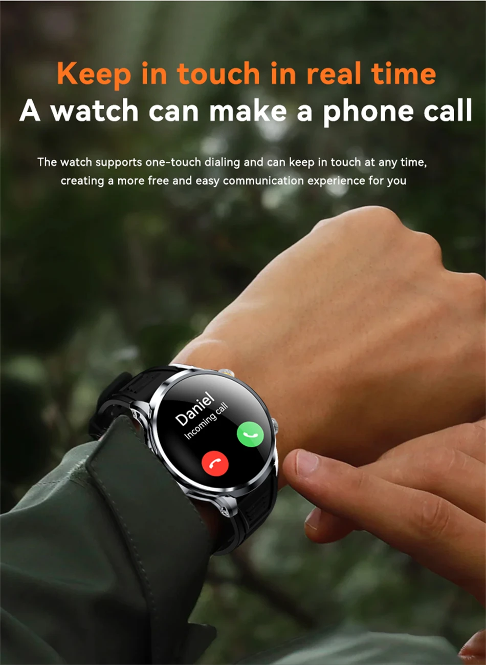 8GB+128GB RAM 5G/4G Smart Watch 1.95 inch 680*680 AMOLED 1100mah Battery 500W Camera GPS WIFI Google APP Download Smartwatch Men