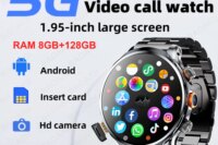 8GB+128GB RAM 5G/4G Smart Watch 1.95 inch 680*680 AMOLED 1100mah Battery 500W Camera GPS WIFI Google APP Download Smartwatch Men