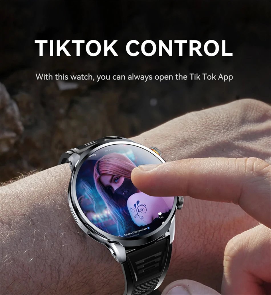 8GB+128GB RAM 5G/4G Smart Watch 1.95 inch 680*680 AMOLED 1100mah Battery 500W Camera GPS WIFI Google APP Download Smartwatch Men