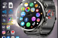 5G/4G Android 9.0 Smart Watch 1.95 inch AMOLED 1880mah Battery 900W Camera 8GB+128GB RAM WIFI Google APP Download GPS Smartwatch