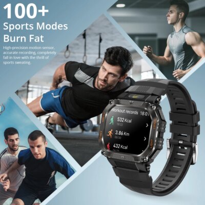 COLMI P85 Smartwatch Men Bluetooth Call Rugged Smart Watch 3ATM IP68 Waterproof LED Flashlight Outdoor Sports Fitness Watches - Image 4