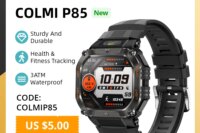 COLMI P85 Smartwatch Men Bluetooth Call Rugged Smart Watch 3ATM IP68 Waterproof LED Flashlight Outdoor Sports Fitness Watches